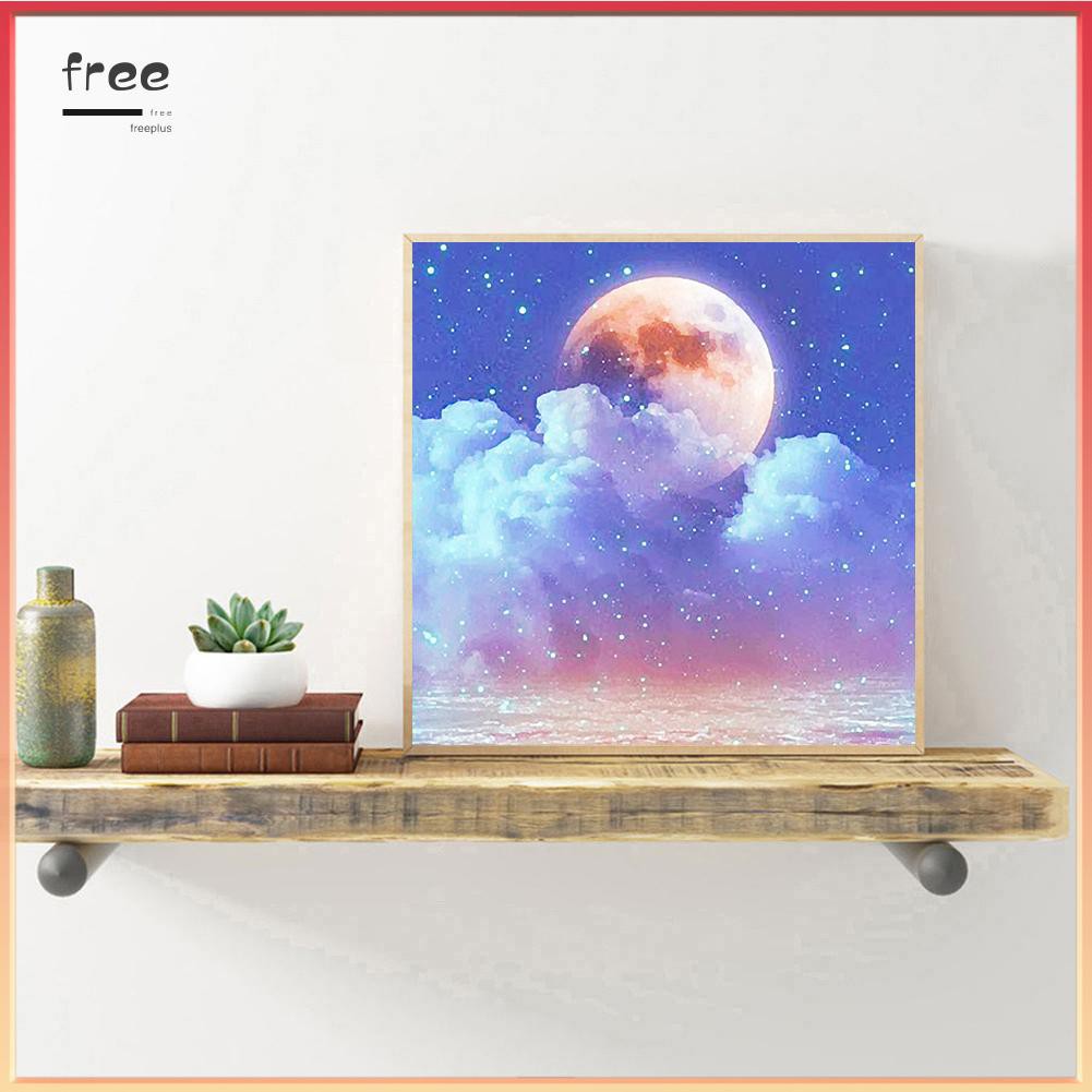 Tranh đính đá hình mặt trăng độc đáo 30x30cm DIY | BigBuy360 - bigbuy360.vn