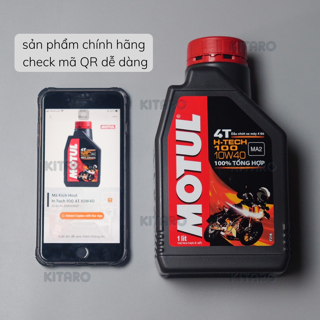 Nhớt MOTUL H-Tech 100 4T 10W40 (100% Tổng Hợp - Mô Tô PKL)