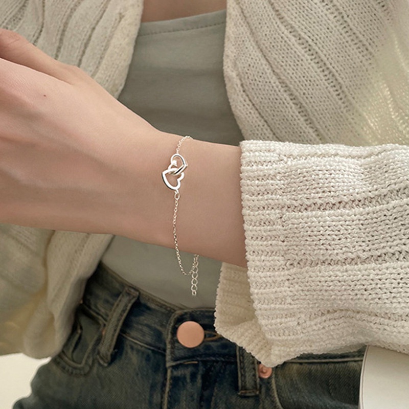 Vòng cổ Mặt Trái Tim Đôi Phong Cách Hàn Quốc