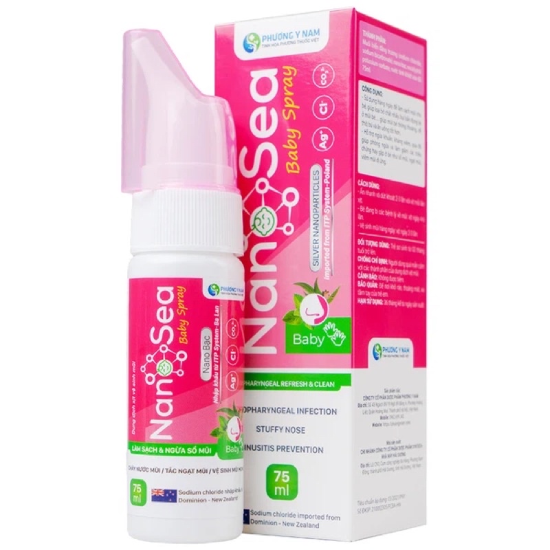 Bình Xịt Mũi Muối Biển Nano Sea Baby Spray Vệ Sinh, Ngừa Sổ Mũi Cho Bé 75Ml