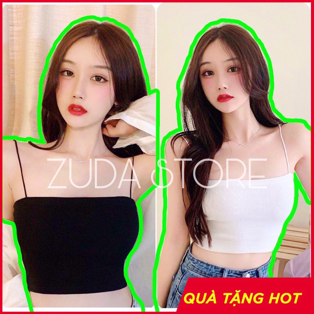 [HÀNG LOẠI 1]Áo 2 dây sợi bún thun gân đẹp 100% cotton đen trắng🌸Chất Mềm,Mịn ZUDASTORE