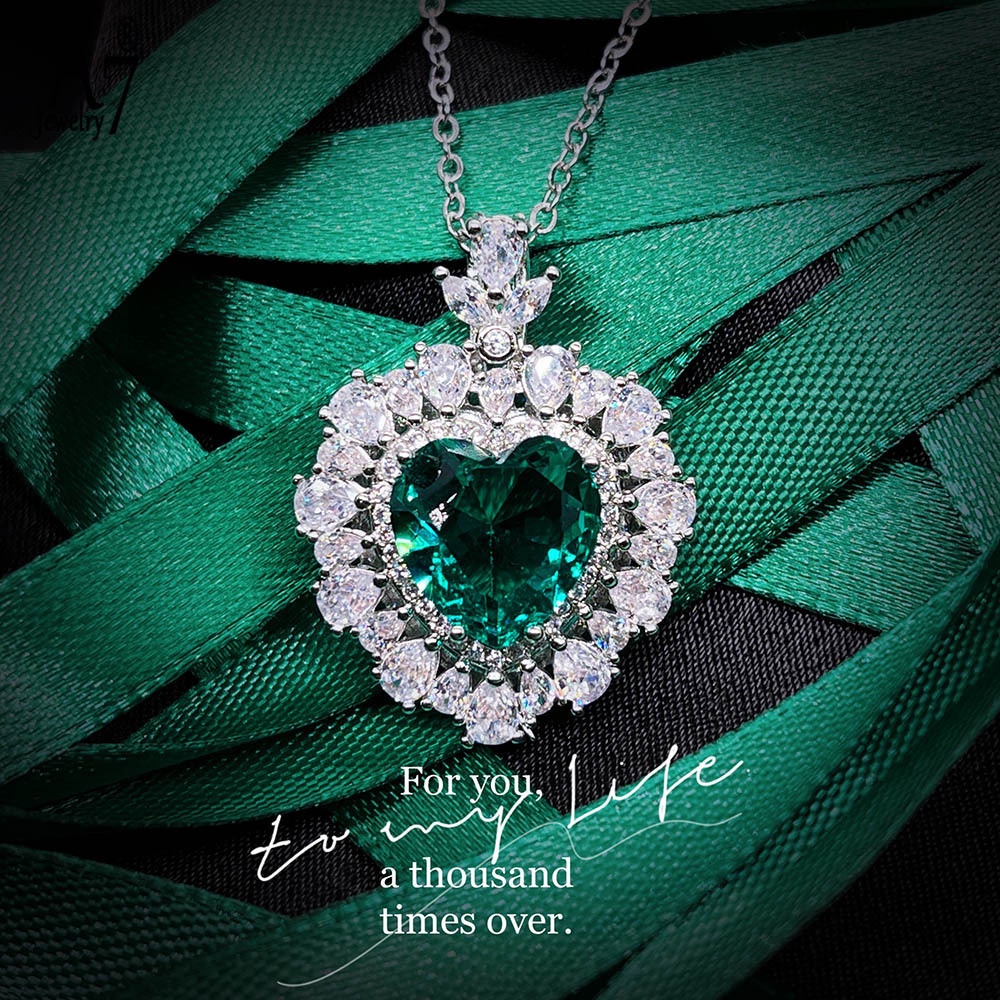 Vòng cổ Mặt Trái Tim Đính Đá A7 Nhiều Màu Sắc