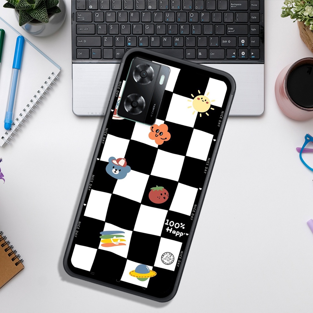 Ốp Lưng OPPO A57 4G (2022)   , In Hình &quot;Black Heart&quot; Phong Cách Đẹp.