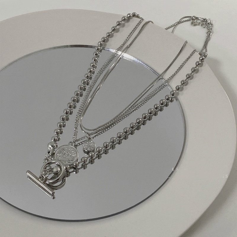 Dây Chuyền Nhiều Lớp Mặt Chân Dung Tròn 191036Dây Chuyền Phong Cách Harajuku Đơn Giản Hợp Thời Trang