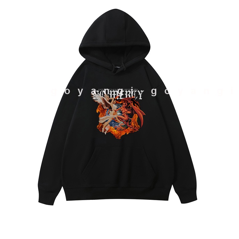 Áo Hoodie GYG Unisex Gothic DevilvsAngel Form Rộng Oversize Phong Cách Hàn Quốc