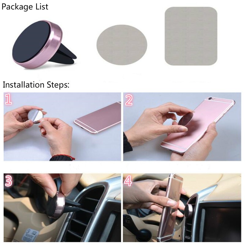 Koosuk Metal 360 Degree Rotation Car Bracket Magnet Stand For Phone