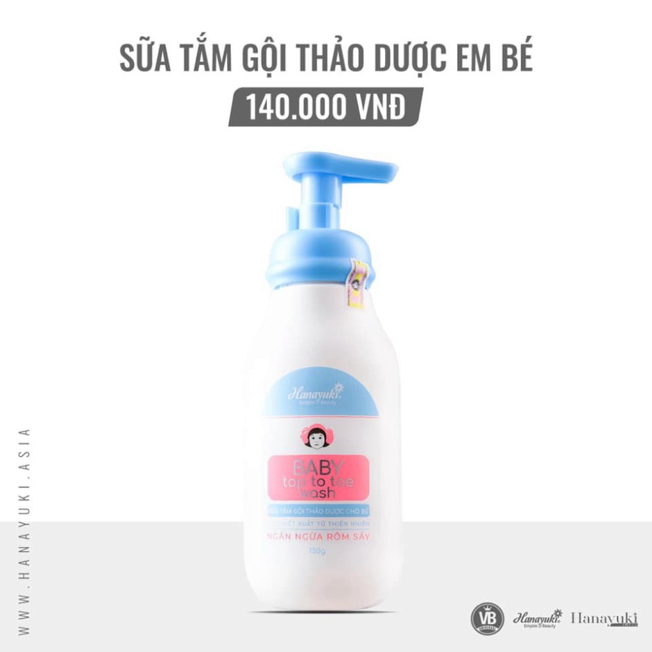 [100% Chính Hãng] sữa tắm em bé hanayuki  date mới