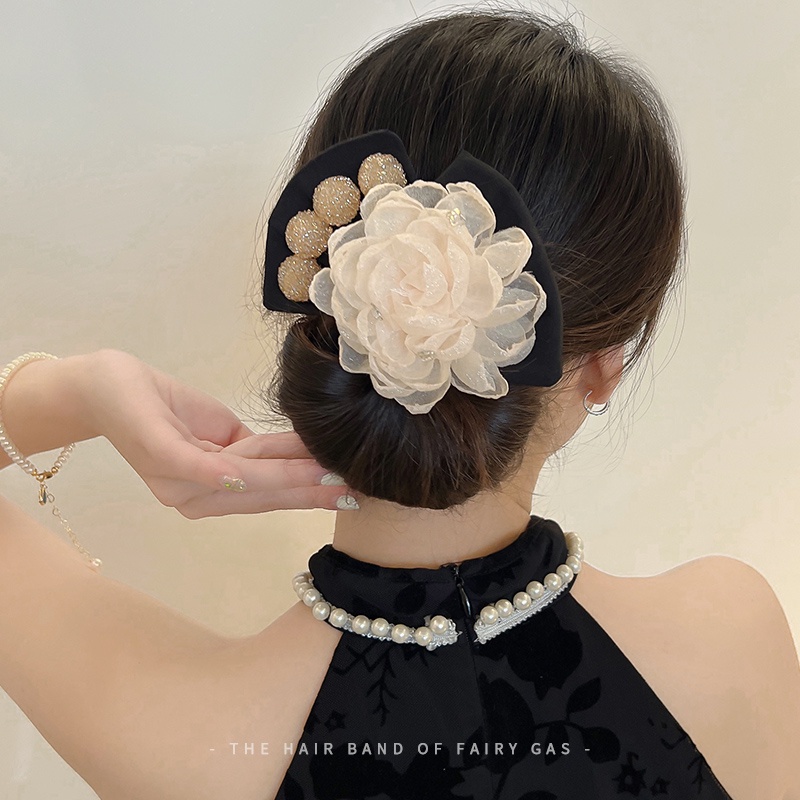 Kẹp Tóc Hình Hoa Thắt Nơ Sau Lưng Phong Cách Mới 2022