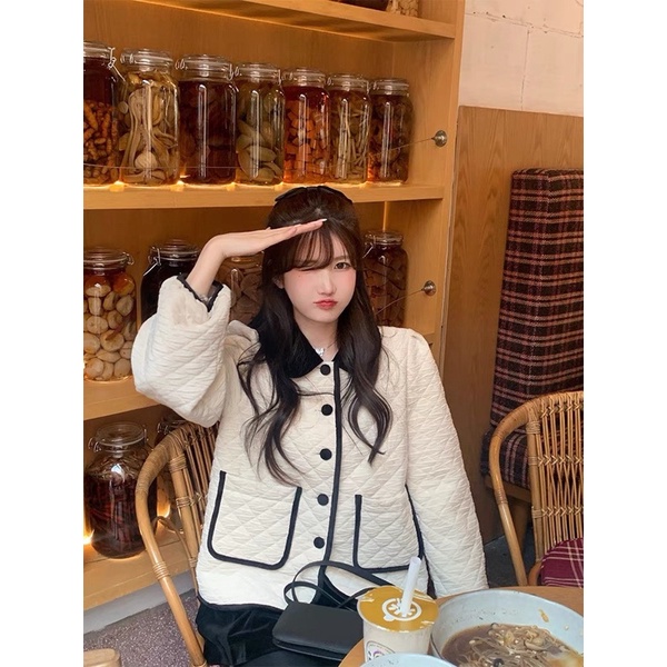 Áo Phao Trám Cổ Nhung Phong Cách Hàn Quốc Siêu Xinh Có Ảnh Thật Kèm Video | BigBuy360 - bigbuy360.vn