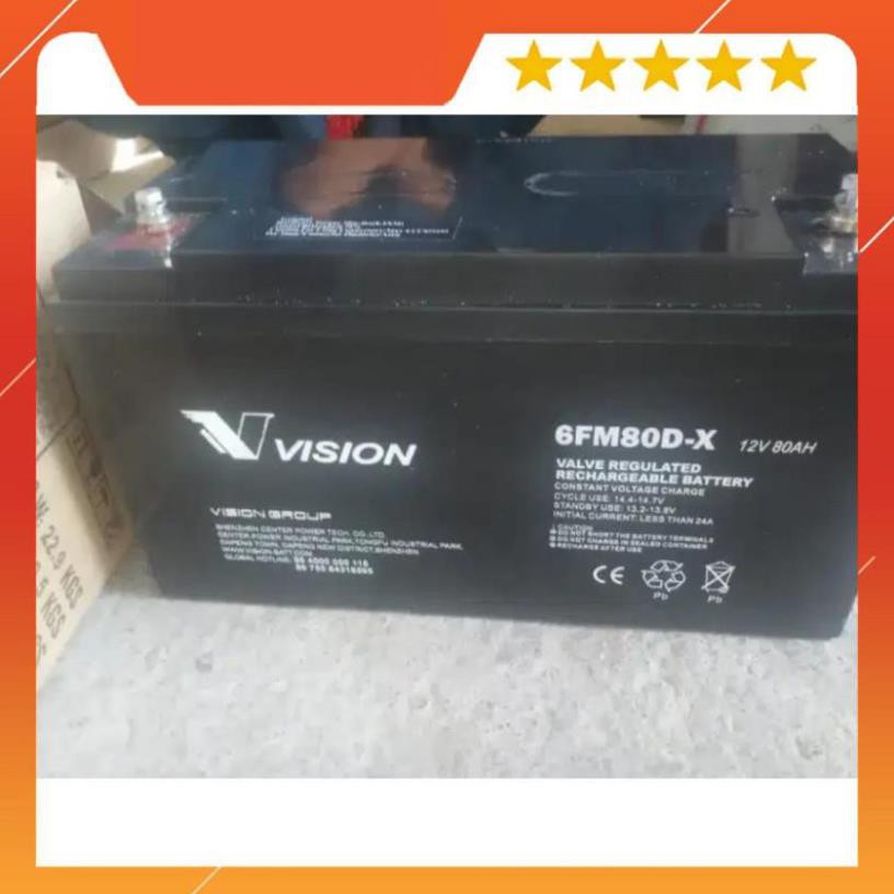 FREE SHIP Vision Ắc Quy lưu trữ điện dòng xả xâu 12V- 80Ah (6FM80D-X)