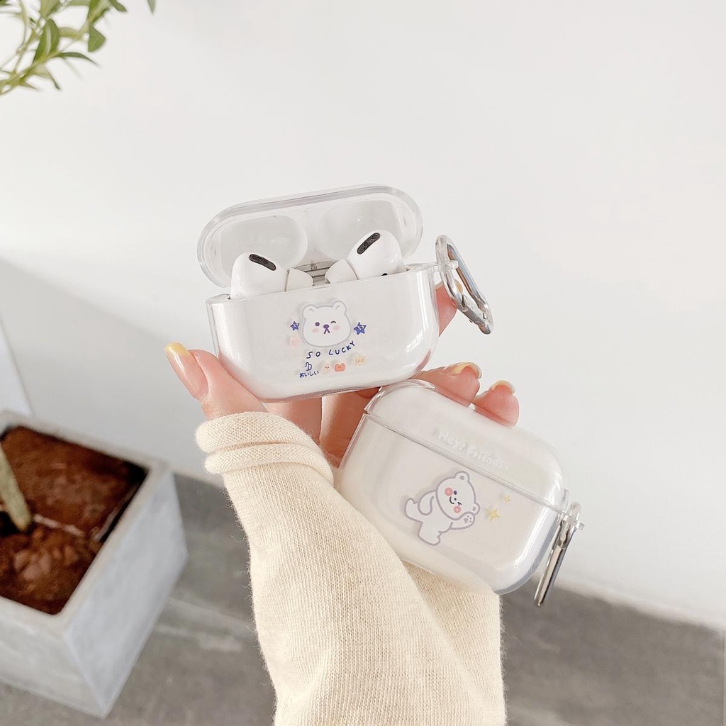 Cute Bear-shaped Airpods Case Soft TPU case Wireless headphone holster for Airpods 1/2/3 pro