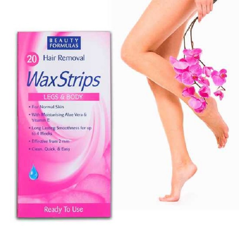 Miếng dán tẩy lông Beauty Formulas Wax Strips Legs and Body (hộp 20 miếng) - 2201603 | BigBuy360 - bigbuy360.vn