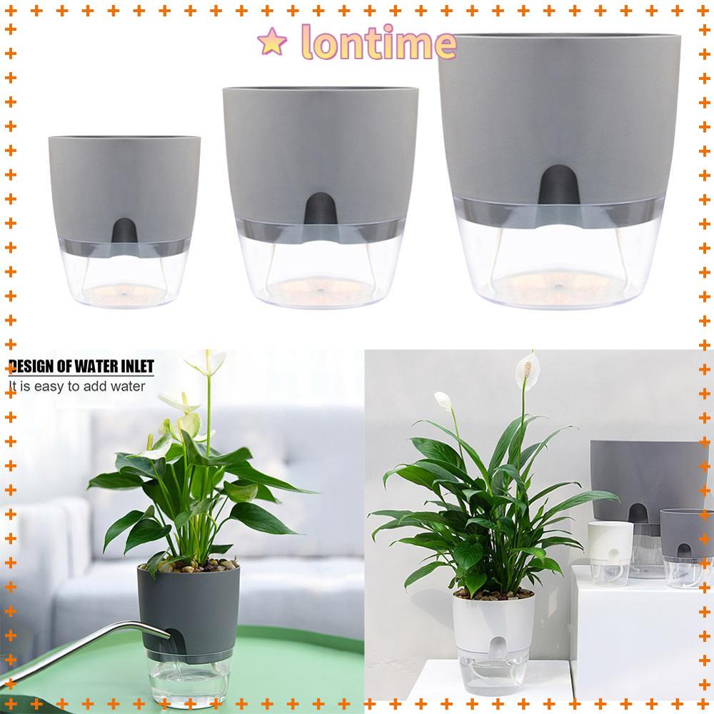 Chậu Hoa Trong Suốt Tự Tưới Nước 2 Lớp Tiện Dụng