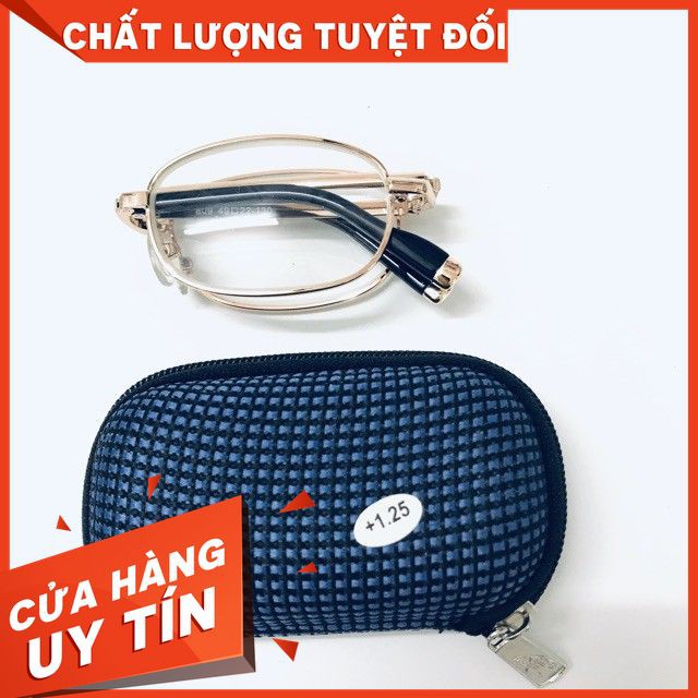 Kính lão Đọc Sách mặt kính gọng Kim Loại Có Thể Gấp Gọn Tiện Dụng