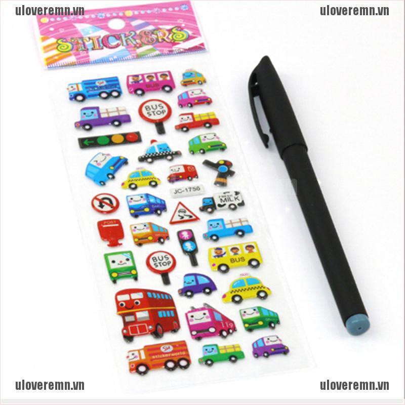 Bộ 5 Tấm Sticker Hoạt Hình Dễ Thương Dùng Làm Quà Tặng Cho Bé