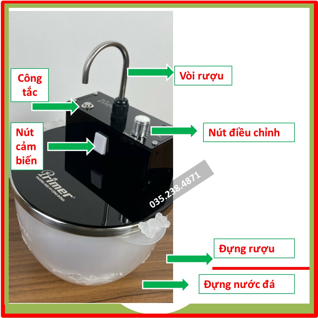 Máy Rót Rượu Primer Cảm Ứng Tự Động Bảo Hành Chính Hãng 12 Tháng - Duonghieu6789