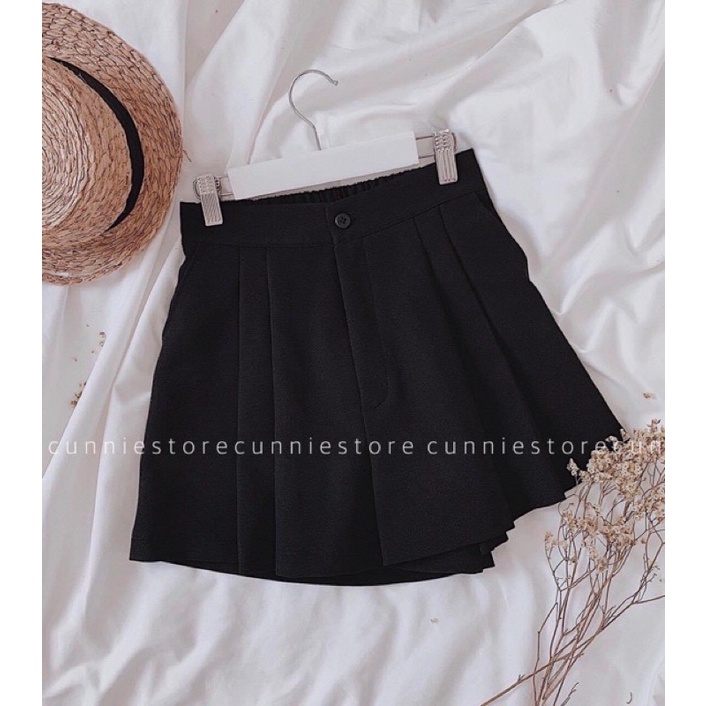 Quần giả váy xếp 2 ly siêu hot  Quần đùi short nữ ống rộng xòecạp cao  nữ dày dặn, mềm mịn mát tôn dáng,