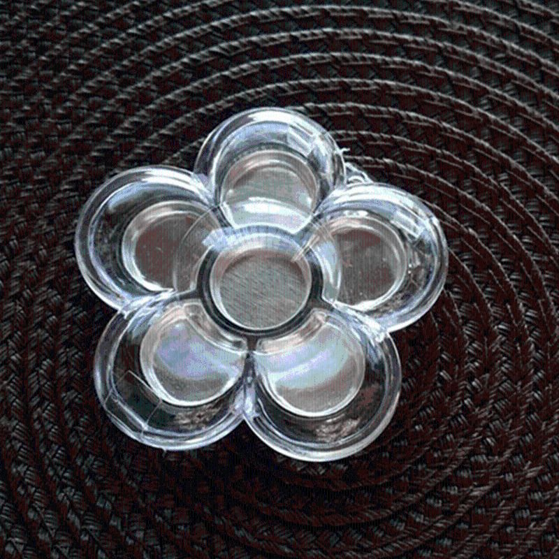 Hộp Nhựa Rỗng Trong Suốt 6 Ngăn Đựng Phấn Mắt Hình Hoa Mận