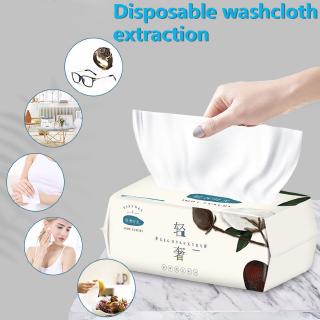 (hàng Mới Về) Set 100 Khăn Giấy Dệt Lau Mặt Khô Và Ướt Tiện Dụng