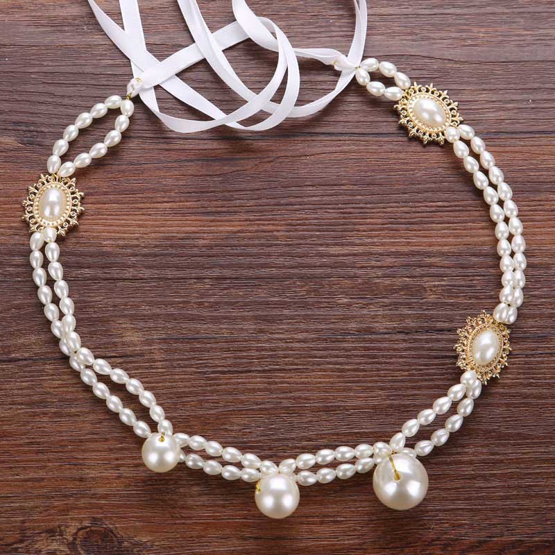 Cài tóc cô dâu đính hạt ngọc trai nhân tạo phong cách Châu Âu