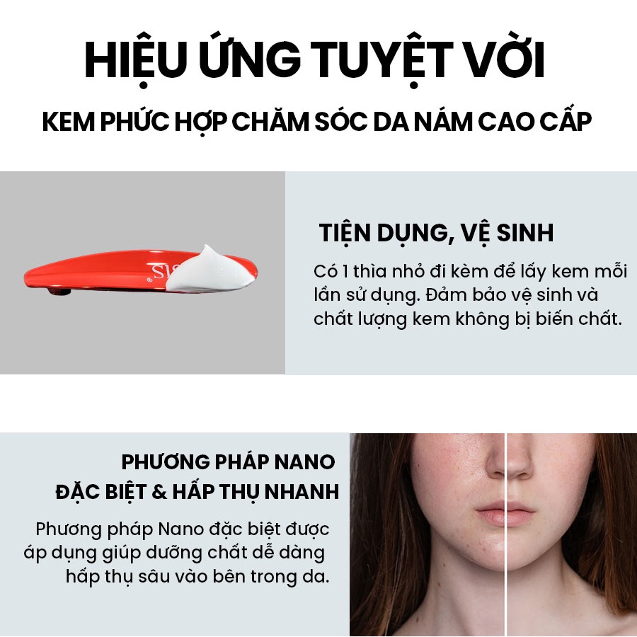 [WHISIS Cao Cấp] Kem Phức Hợp Dưỡng Trắng Da Mờ Thâm Nám Tàn Nhang WHISIS Premium MELASMA Care Complex Cream 50g