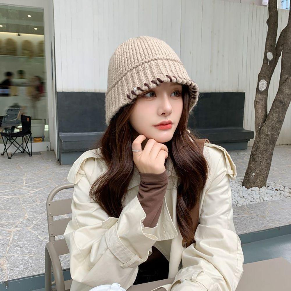 IVORY Mũ beanie Màu Trơn Phong Cách Hip Hop Dễ Thương