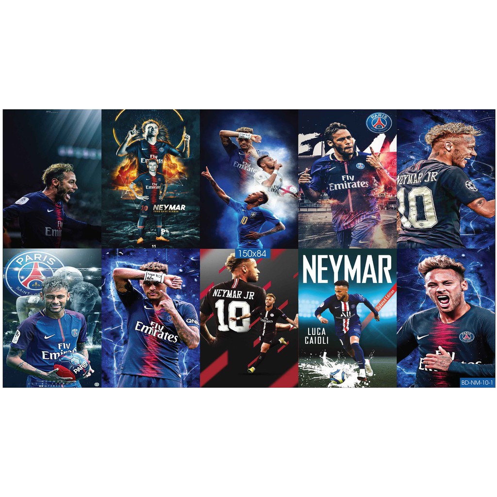 Combo Set 10 tờ Decal dán tường cầu thủ Neymar