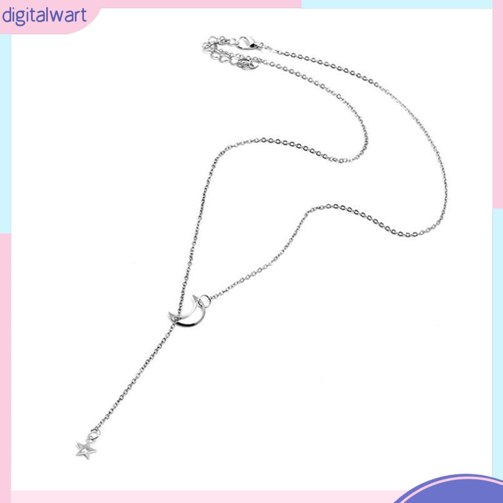Dây Chuyền Hợp Kim Hình Mặt Trăng Và Ngôi Sao Xinh Xắn Cho Nữ