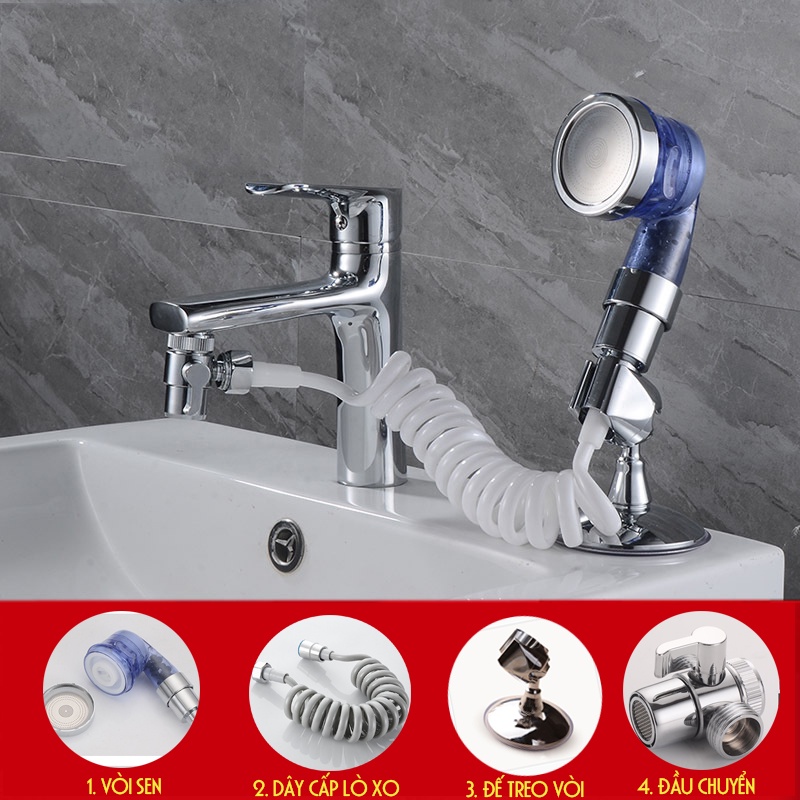 Bộ vòi sen phụ lắp bồn rửa mặt Lavabo và chậu rửa bát nhà tắm Minh House