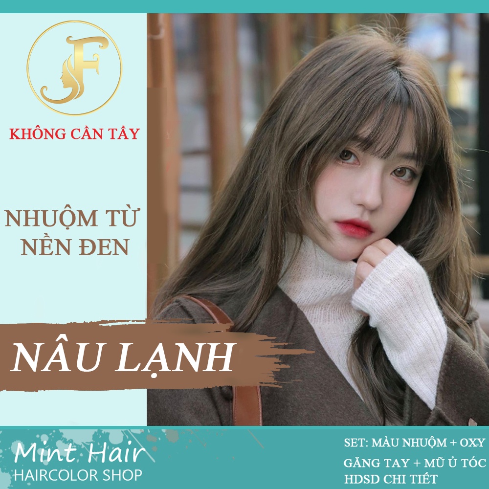 Thuốc nhuộm tóc màu NÂU LẠNH - Lên Từ Nền Đen - KHÔNG TẨY