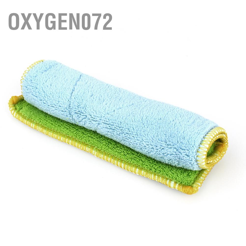 Oxygen072 Double Side Anti-grease Dish Fiber Cleaning Towel Magic Kitchen Wiping Rag Green+Blue