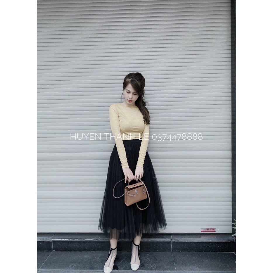 Chân váy midi xếp ly voan | BigBuy360 - bigbuy360.vn