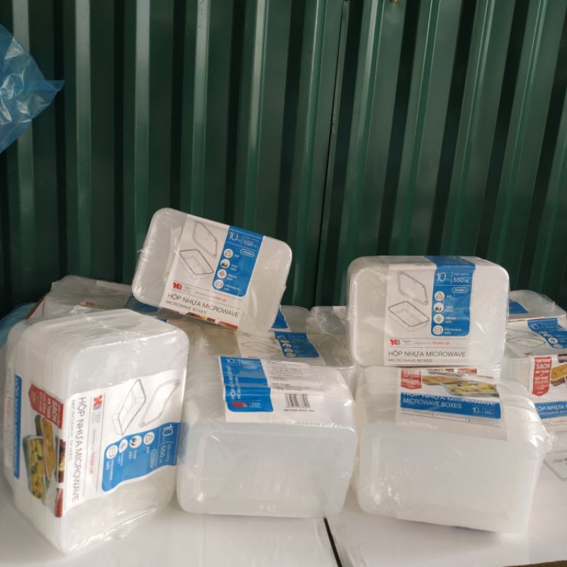 [ XẢ KHO] Hộp nhựa chữ nhật đựng thức ăn, hộp nhựa đựng thực phẩm 550 ml - Set 50c | BigBuy360 - bigbuy360.vn