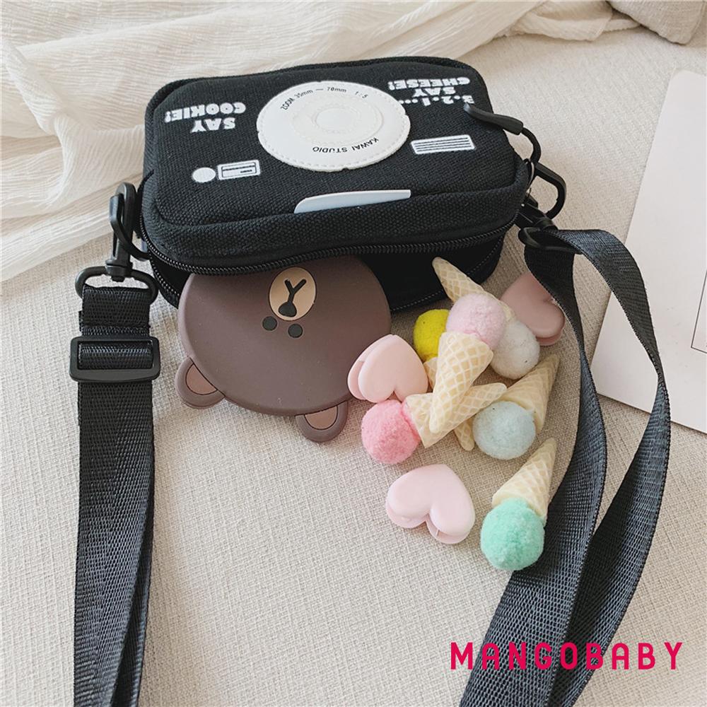 MG-Kids Messenger Bags Canvas Camera Bag Wild Coin Purse Girls Accessories Bag