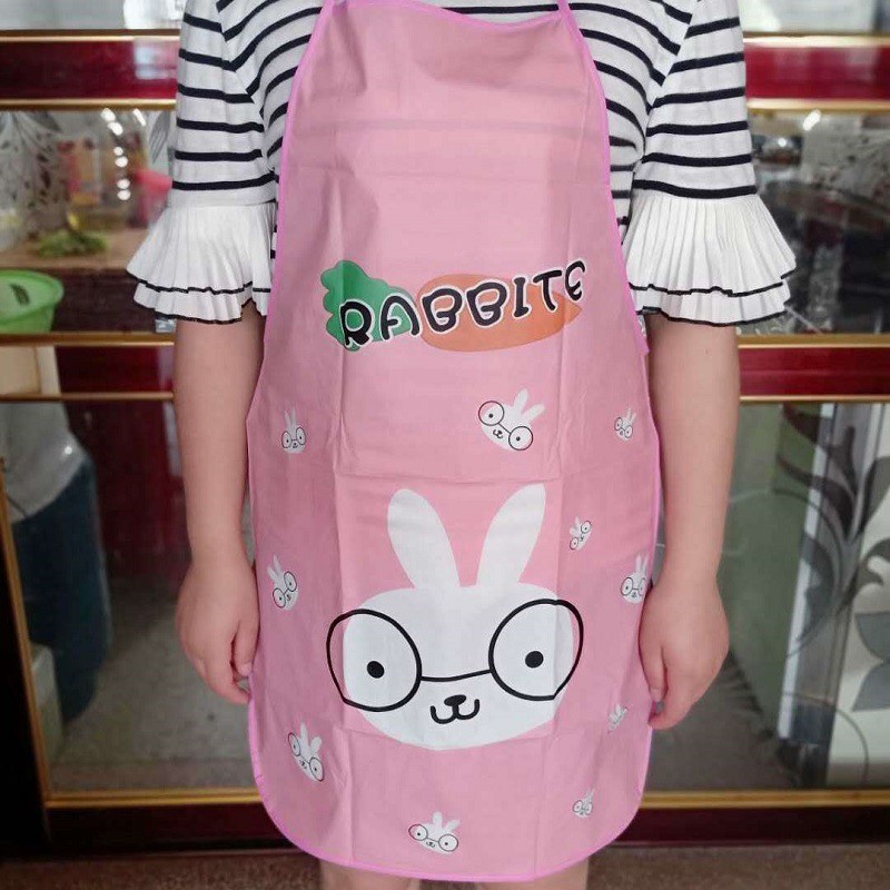 Tạp Dề Nilon Chống Thấm Cute - Tạp Dề Chống Nước, Chống Dầu Mỡ Họa Tiết Hoạt Hình 11107