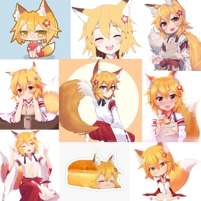 Sticker dán senko -san 30-60 cái ép lụa khac nhau/ Hình dán senko-san