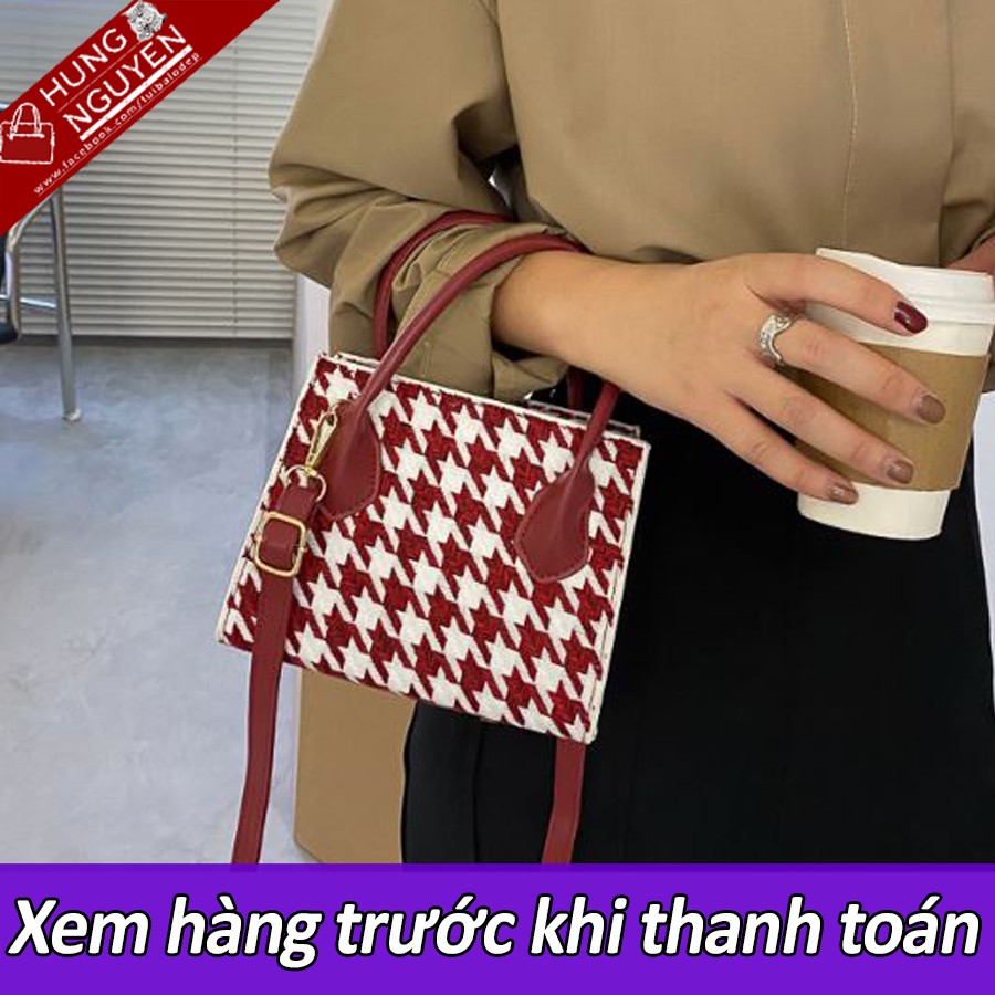 Túi xách nữ vuông nhỏ kẻ sọc phong cách - HNT00041