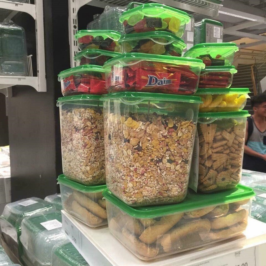 Bọ 17 hộp nhựa trữ mát bảo quản thực phẩm trong tủ lạnh chính hãng Ikea IK44