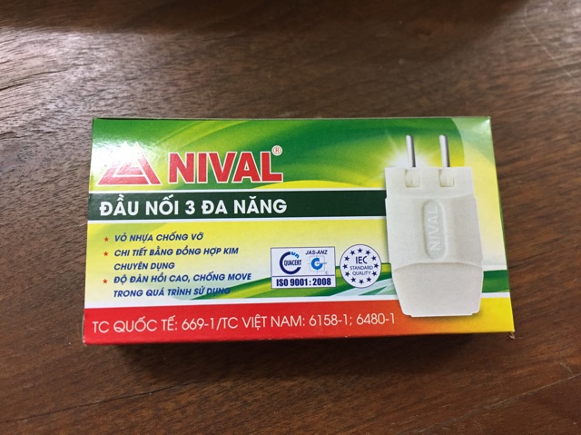 Chui phích điện chia 1 ra 3 ổ cắm Nival