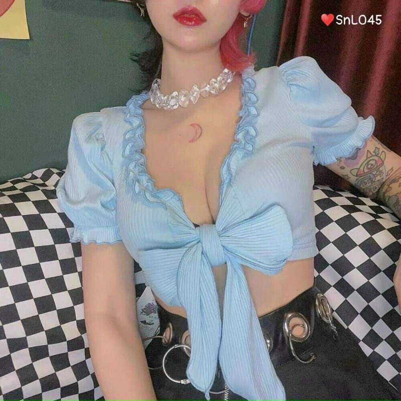 áo croptop thắt nơ