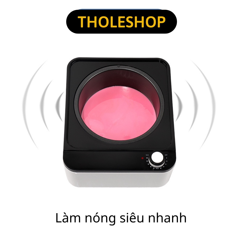 Combo Nồi Nấu Sáp Wax Lông Trắng + 100gr Sáp Sữa Dừa Siêu Bám Lông + 5 Que Gỗ Cao Cấp