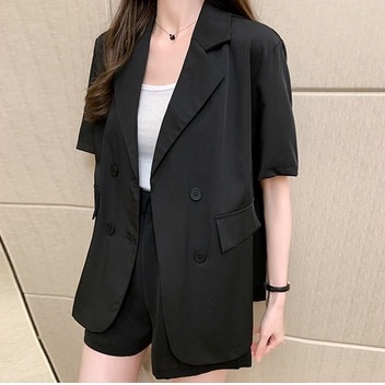 Áo blazer nữ tay ngắn form rộng công sở đẹp bigsize LOKISO AK07