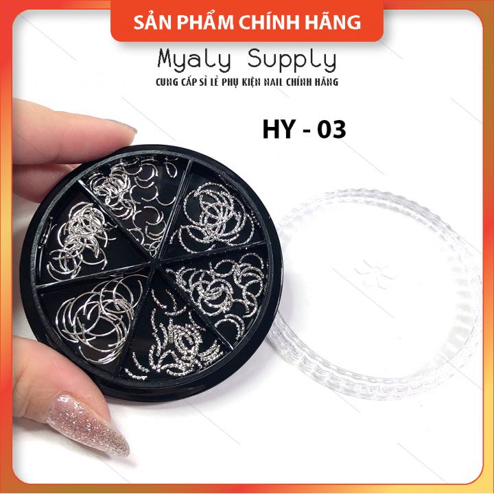 Charm Kim Loại Nail Phụ Kiện Kim Loại Set 6