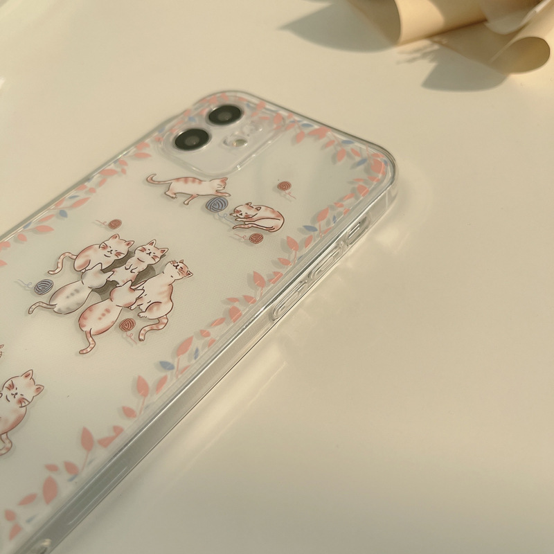 Ốp lưng iphone vuông cạnh hình iPhone/6/6Plus/6s/6sPlus/6/7/7Plus/8/8Plus/X/Xs/Xs Max/11/11Pro/11ProMax/12/12PROMAX/12MINI/12PRO Petal Cat | BigBuy360 - bigbuy360.vn