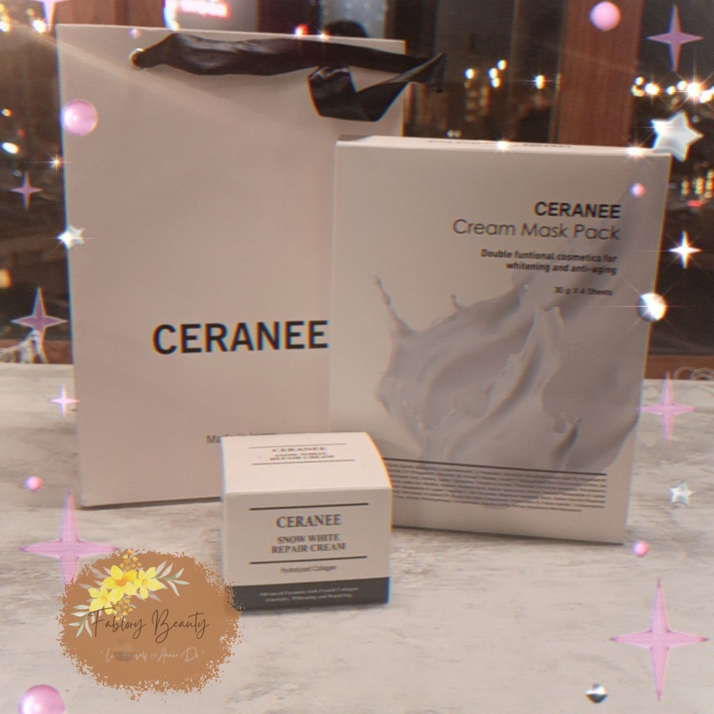 Kem dưỡng ẩm và chống lão hóa từ Collagen tươi Pháp CERANEE SNOW WHITE REPAIR CREAM 50g