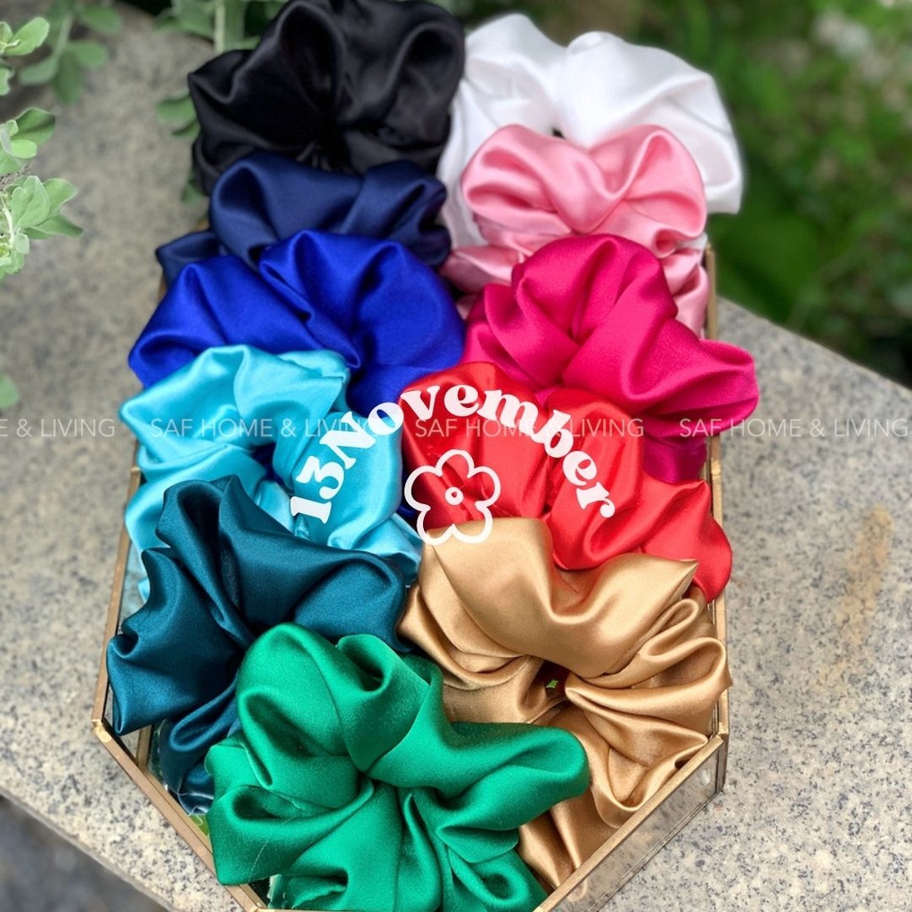 Scrunchies Cột Tóc Vải Lụa Satin, Phi Bóng Phong Cách Hàn Quốc Hiện Đại Dễ Thương Trơn Ánh