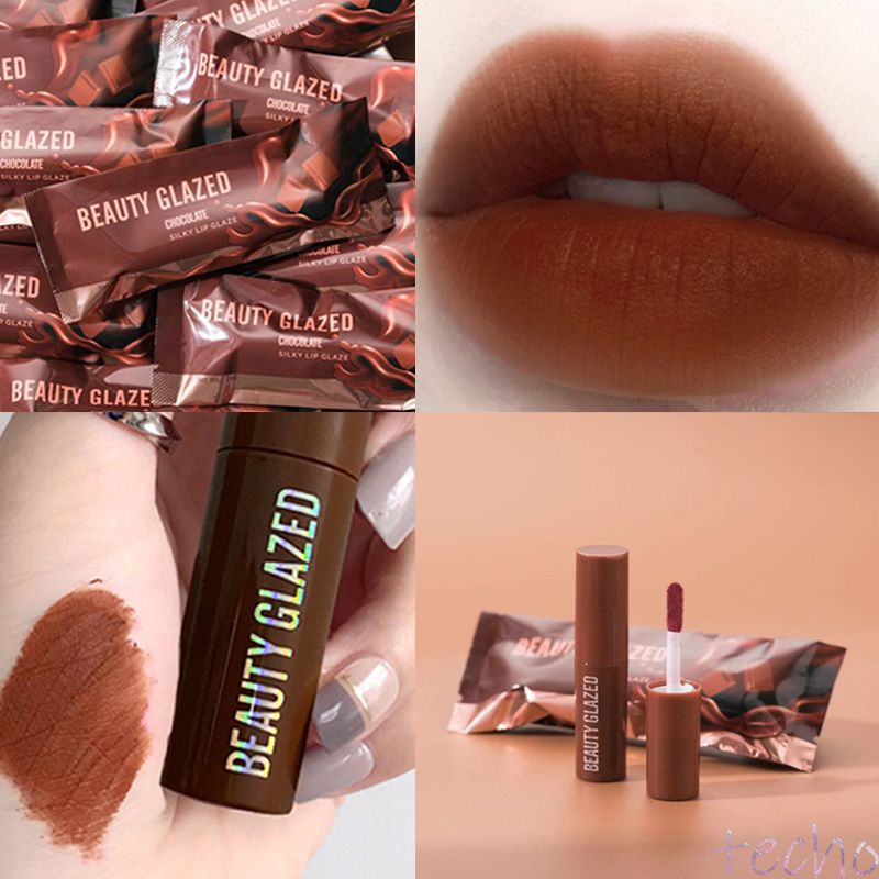 BEAUTY GLAZED (Hàng Mới Về) Son Môi 12 Màu Tùy Chọn Tự Nhiên Dưỡng Ẩm Lâu Trôi Không Dính Tiện Dụng