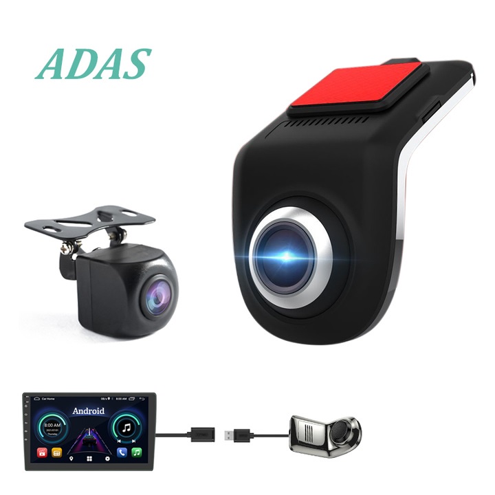 Camera hành trình ghi hình trước và sau lắp cho màn hình android ô tô