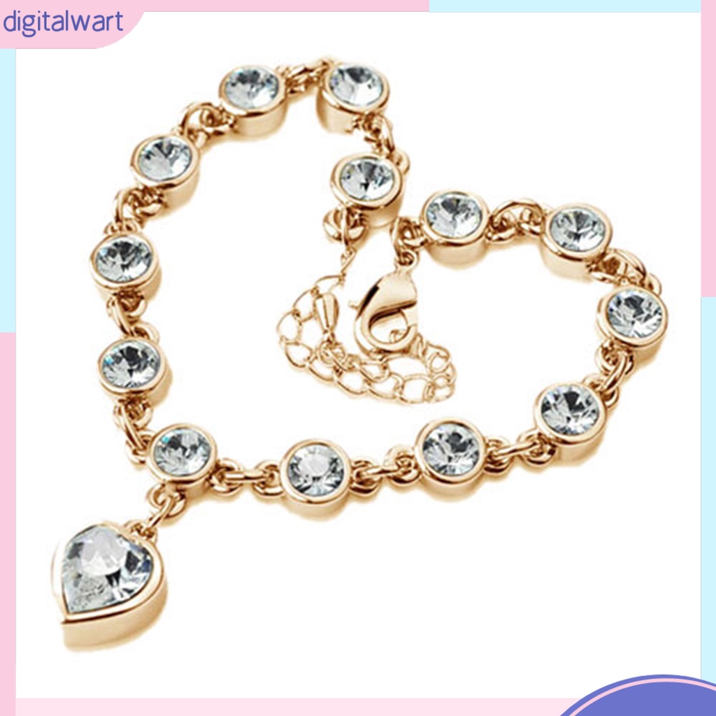 Vòng Đeo Tay Đính Đá Hình Trái Tim Xinh Xắn Dành Cho Nữ