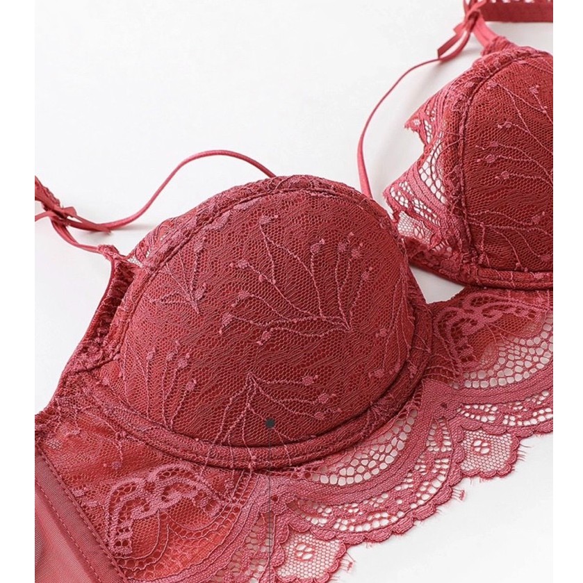 Bộ đồ lót B015 Mand đệm mỏng 1/2 ren dây chéo có gọng